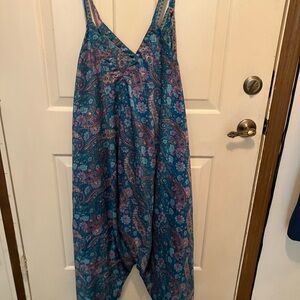 Sacred Threads Blue and Pink Paisley Jumpsuit